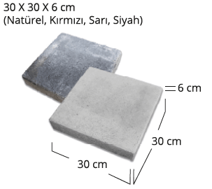 30x30x6cm Parke Taşı